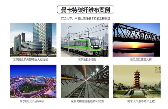 这些工程都在用曼卡特碳纤维布，您还等什么？