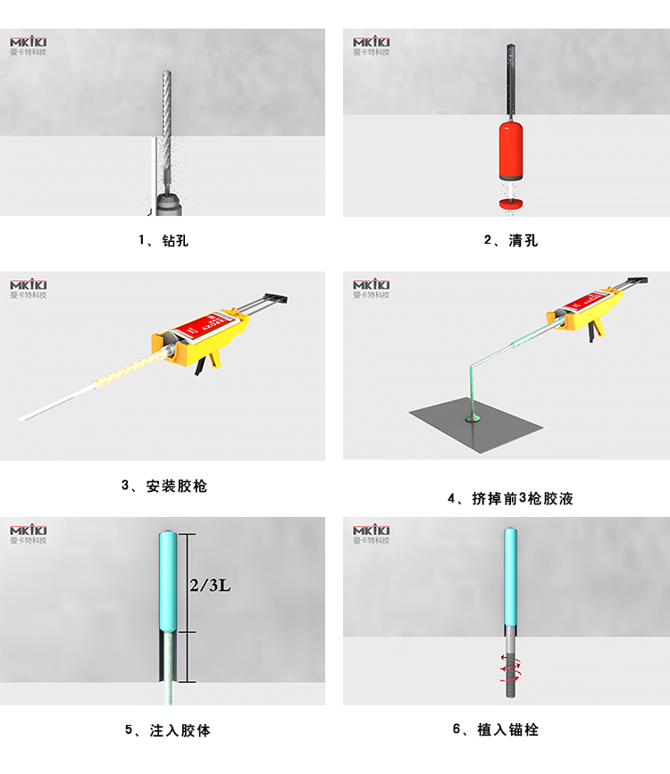 欢迎来电索取3D施工视频，2分钟学会植筋技术！